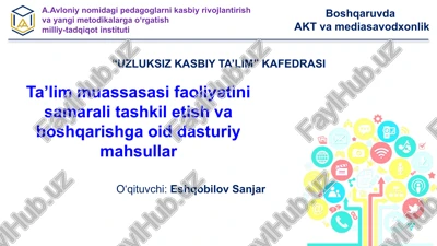 uzluksiz kasbiy ta’lim — PPTX