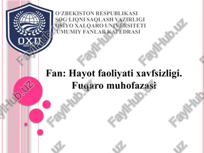hayot faoliyati xavfsizligi — PPTX