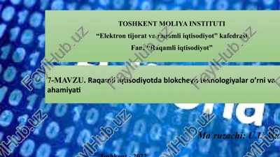 raqamli iqtisodiyot — PPTX