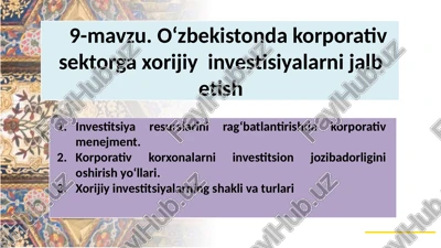 korporativ boshqaruv — PPTX