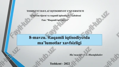 raqamli iqtisodiyotda axborot xavfsizligi — PPTX