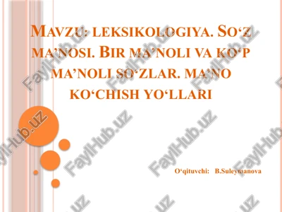 leksikologiya — PPTX