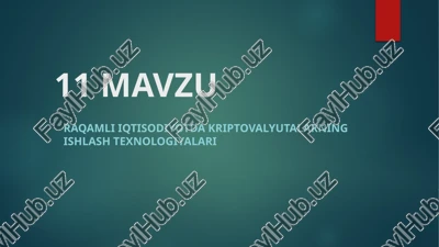 kriptovalyutalar — PPTX