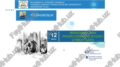 missionerlik va prozelitizmning siyosiy-ijtimoiy xavfi — PPTX
