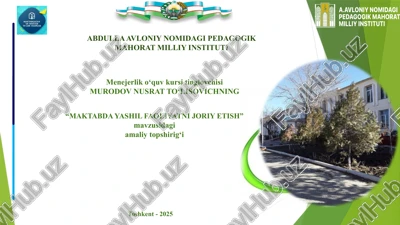 "maktabda yashil faoliyatni joriyetish" — PPTX