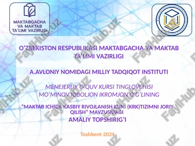 menejerlik o‘quv kursi — PPTX