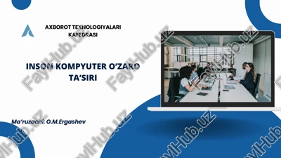 maxsus protsessorning o’zaro ta’sir uslublari — PPTX