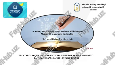 direktor o‘rinbosari faoliyati — PPTX