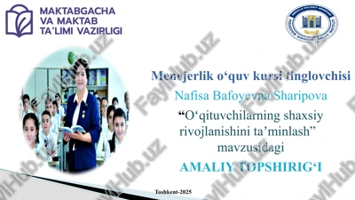 o‘qituvchilarning shaxsiy rivojlanishini ta’minlash — PPTX