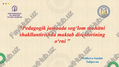 "mavzuga oid me’yoriy-huquqiy hujjatlar tahlili" — PPTX