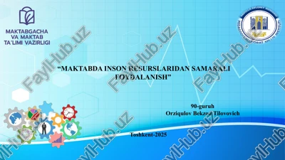 maktabda inson resurslaridan samarali foydalanish — PPTX