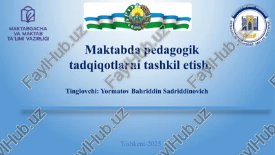 maktabda pedagogik tadqiqotlarni tashkilot — PPTX
