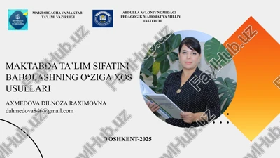 ta’lim sifatini baholashning o‘ziga xos usullari — PPTX