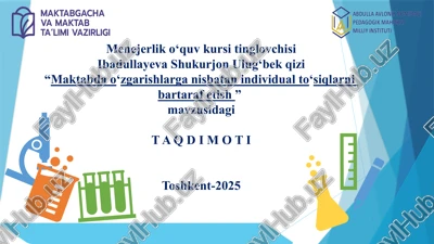 ibadullayeva shukurjon ulug‘bekqizi, menejerlik o‘quv kursi tinglovchisi — PPTX