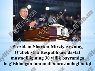 o‘zbekiston respublikasi mustaqilligining 30 yillik bayrami — PPTX