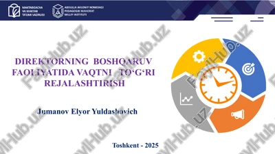 direktorning boshqaruv faoliyatida vaqtni to‘g‘ri rejalaştirish — PPTX