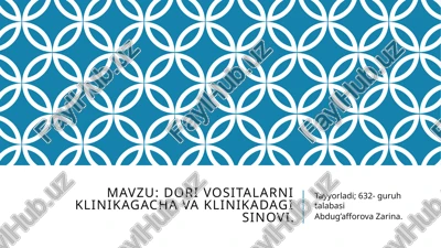 dorivositalar klinikaga chavaklinikadagi sinovlari — PPTX