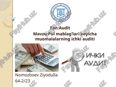 pulmablag'lariboyichamuomalalarningichkiauditi — PPTX