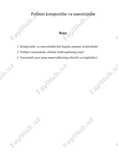 polimer kompozitlar va nanotizimlar — DOC