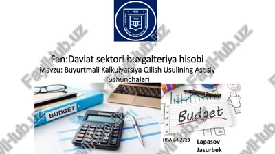 buyurtmali kalkulyatsiya qilish usulining asosiy tushunchalari — PPTX