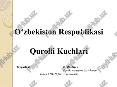oʻzbekiston respublikasi qurolli kuchlari — PPTX