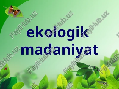ekologik madaniyat — PPTX
