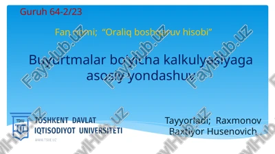 oraliq boshqaruv hisobi — PPTX