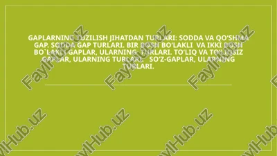 sodda va qo'shma gap — PPTX