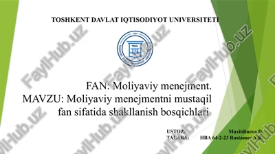 moliyaviymenejment — PPTX