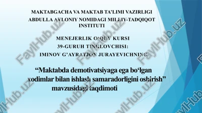 menejerlik o‘quv kursi — PPTX
