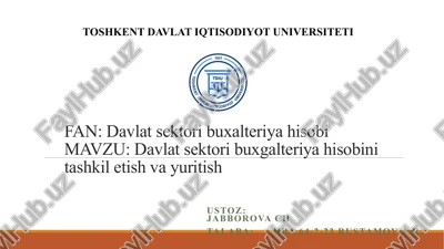 davlat sektori buxgalteriya hisobi — PPTX