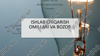 ishlab chiqarish omillari va bozor — PPTX