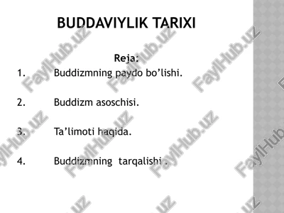 buddaviylik tarixi — PPTX