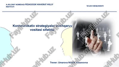 kommunikativ strategiyalar boshqaruv vositasi sifatida — PPTX
