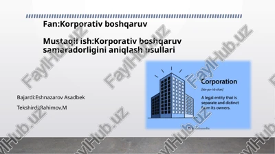 korporativ boshqaruv — PPTX