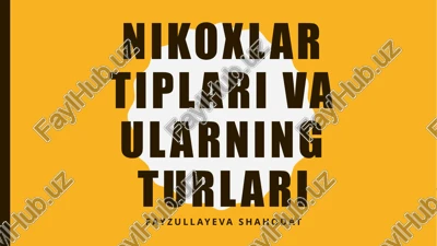 nikoxlar turlari va ularning genetik xususiyatlari — PPTX