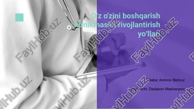 o‘z o'zini boshqarish ko'nikmasi — PPTX