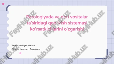 qon ivish tizimlari va uning ko'rsatkichlariga kirish — PPTX