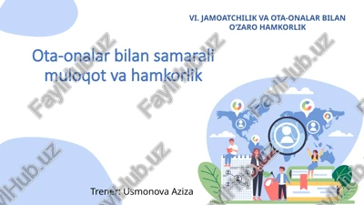 vi. jamoatchilik va ota-onalar bilan oʻzarohamkorlik — PPTX