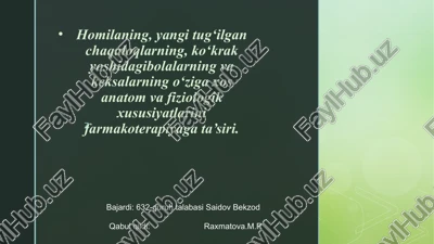 homilaning anatomik va fiziologik xususiyatlari — PPTX