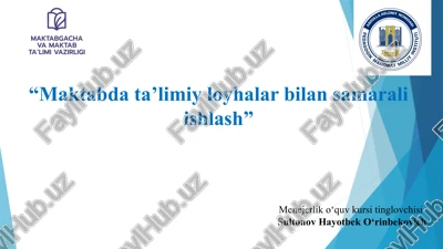 maktab darslarida o'quv tadbirlarini ujarash — PPTX