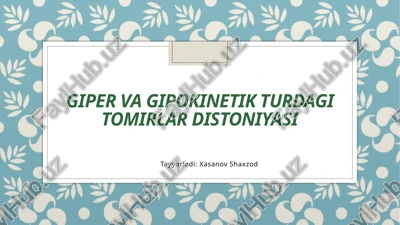 qon tomir distoniyasi — PPTX