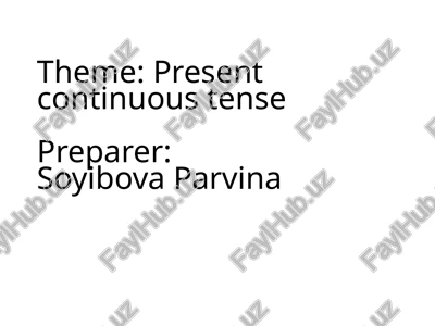 present continuous tense — PPTX