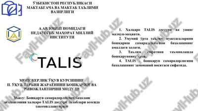 xalqaro talis dasturi — PPTX