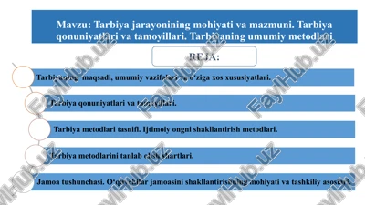 tarbiyajarayonining mohiyati va mazmuni — PPTX