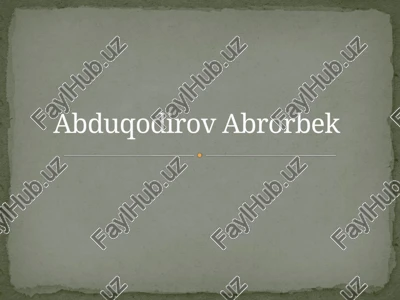 odam va uning salomatligi — PPTX