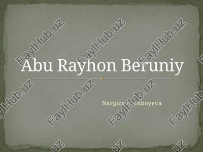 aburayhonberuniy — PPTX