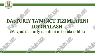 prototipmodeli (mavjud dasturiy ta’minot misolida tahlil) — PPTX