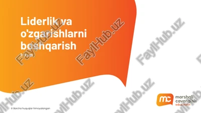liderlikva o'zgarishlarni boshqarish — PPTX
