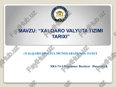 xalqaro moliya munosabatlari — PPTX